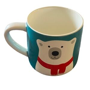 Mug Shotz Polar Bear Mug with Red Scarf. 16 Ounce.